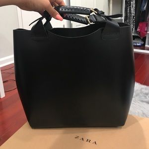 RARE Zara Plaited Leather Shopper Tote